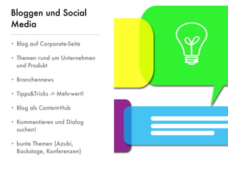 © www.digitale-spielwiese.org, Cologne 2015 - Lunch&Learn Axel Springer 13.02.2015
Bloggen und Social
Media
• Blog auf Cor...