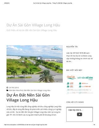 Du an sai gon village long hau - diaoctphcm.vn