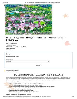 Hà Nội – Singapore – Malaysia – Indonesia – Khách sạn 4 Sao – KHUYẾN MẠI