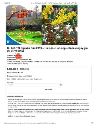 Du lịch Tết Nguyên Đán 2019 – Hà Nội – Hạ Long – Sapa 4 ngày giá tốt từ TP.HCM