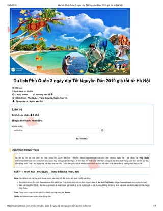 Du lịch Phú Quốc 3 ngày dịp Tết Nguyên Đán 2019 giá tốt từ Hà Nội