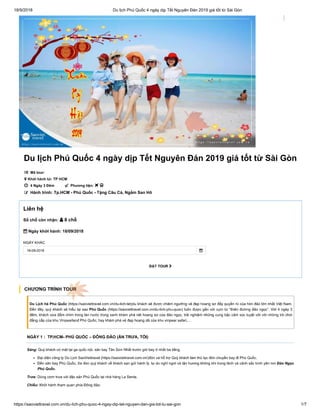 Du lịch Phú Quốc 4 ngày dịp Tết Nguyên Đán 2019 giá tốt từ Sài Gòn