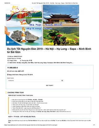 Du lịch Tết Nguyên Đán 2019 – Hà Nội – Hạ Long – Sapa – Ninh Bình từ Sài Gòn