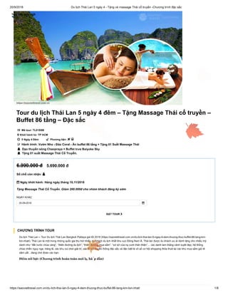 Tour du lịch Thái Lan 5 ngày 4 đêm – Tặng Massage Thái cổ truyền – Buffet 86 tầng – Đặc sắc