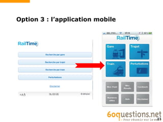 Option 3 : l’application mobile




                                  23
 