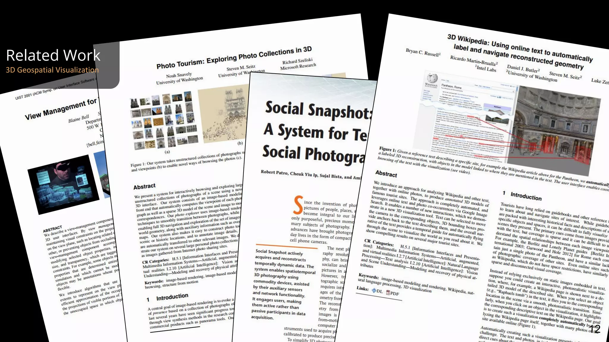 Related Work
3D Geospatial Visualization
12
 