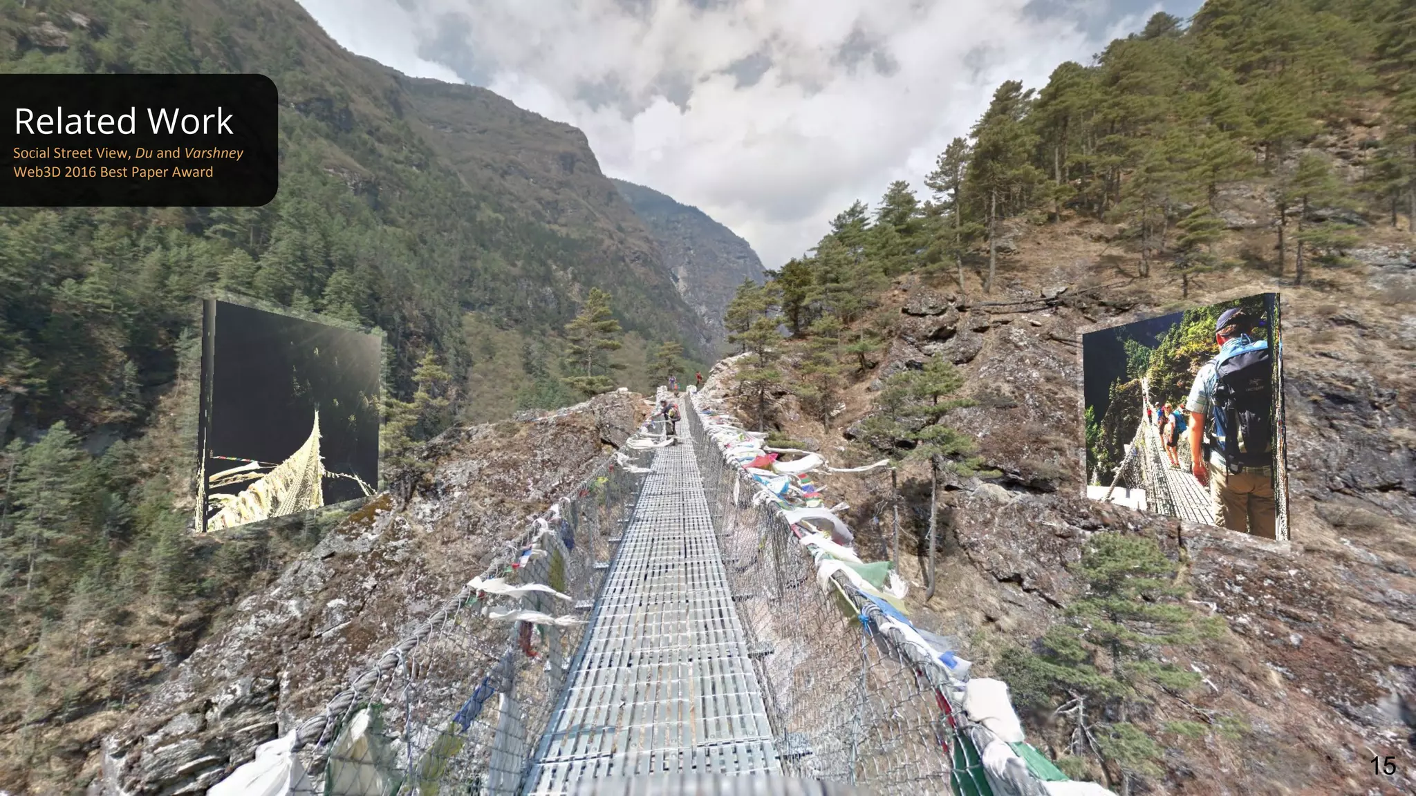 Related Work
Social Street View, Du and Varshney
Web3D 2016 Best Paper Award
15
 