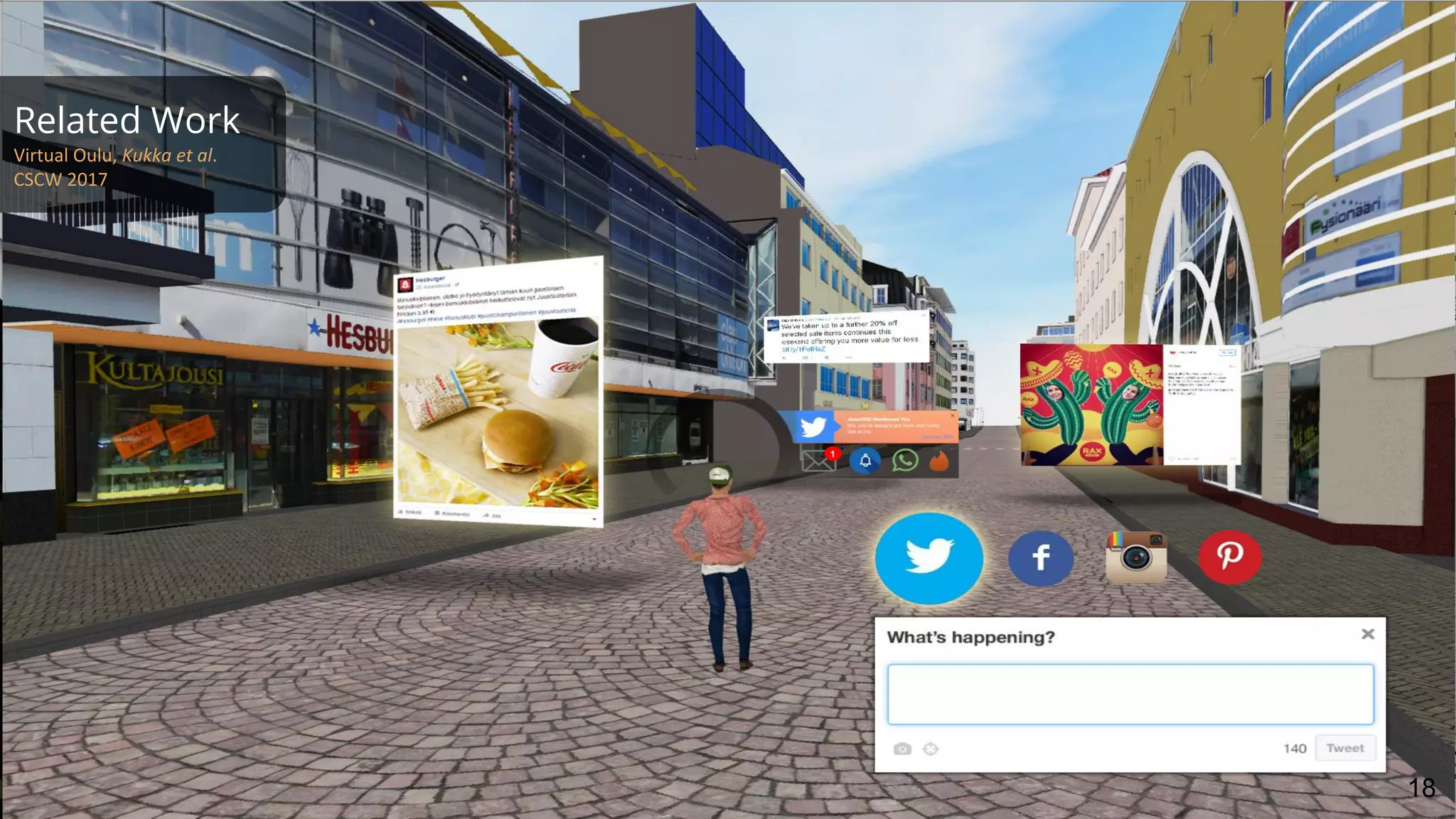 Related Work
Virtual Oulu, Kukka et al.
CSCW 2017
18
 