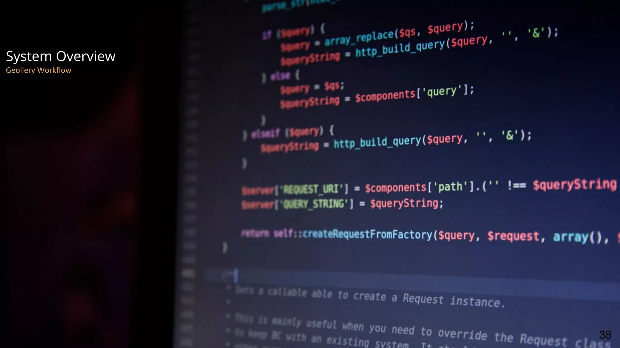System Overview
Geollery Workflow
38
 