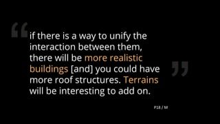 if there is a way to unify the
interaction between them,
there will be more realistic
buildings [and] you could have
more ...