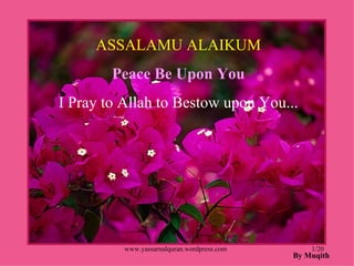 By Muqith  ASSALAMU ALAIKUM Peace Be Upon You I Pray to Allah to Bestow upon You... 