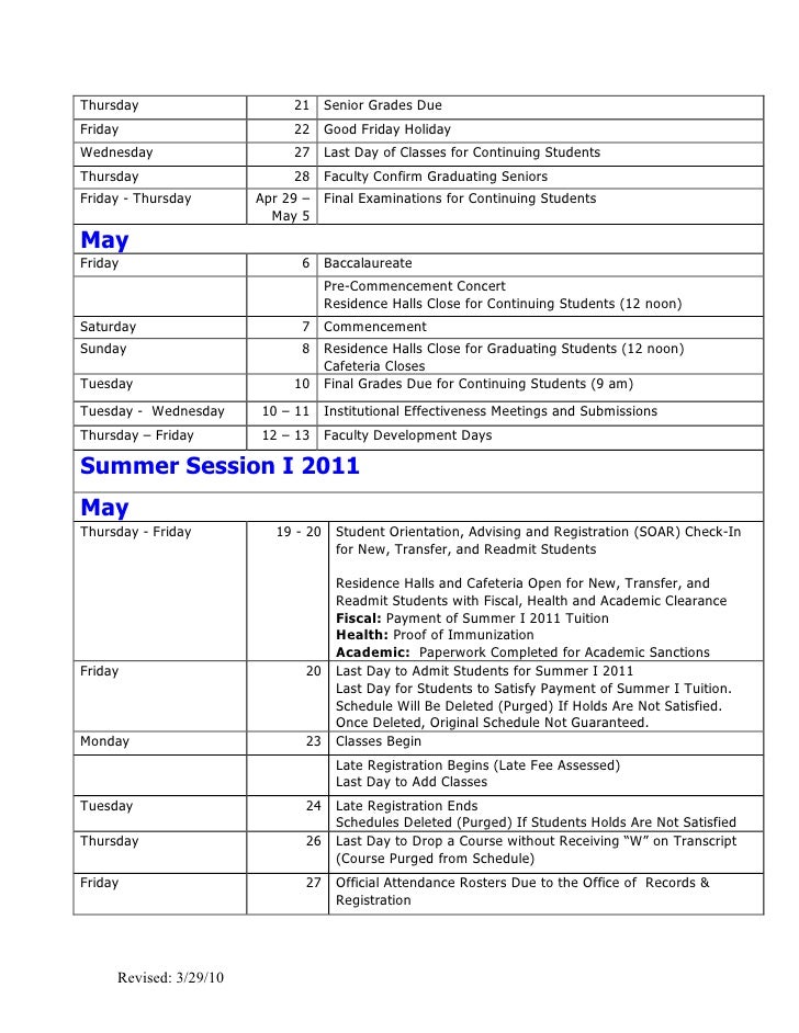 DU Academic Calendar 201011_final