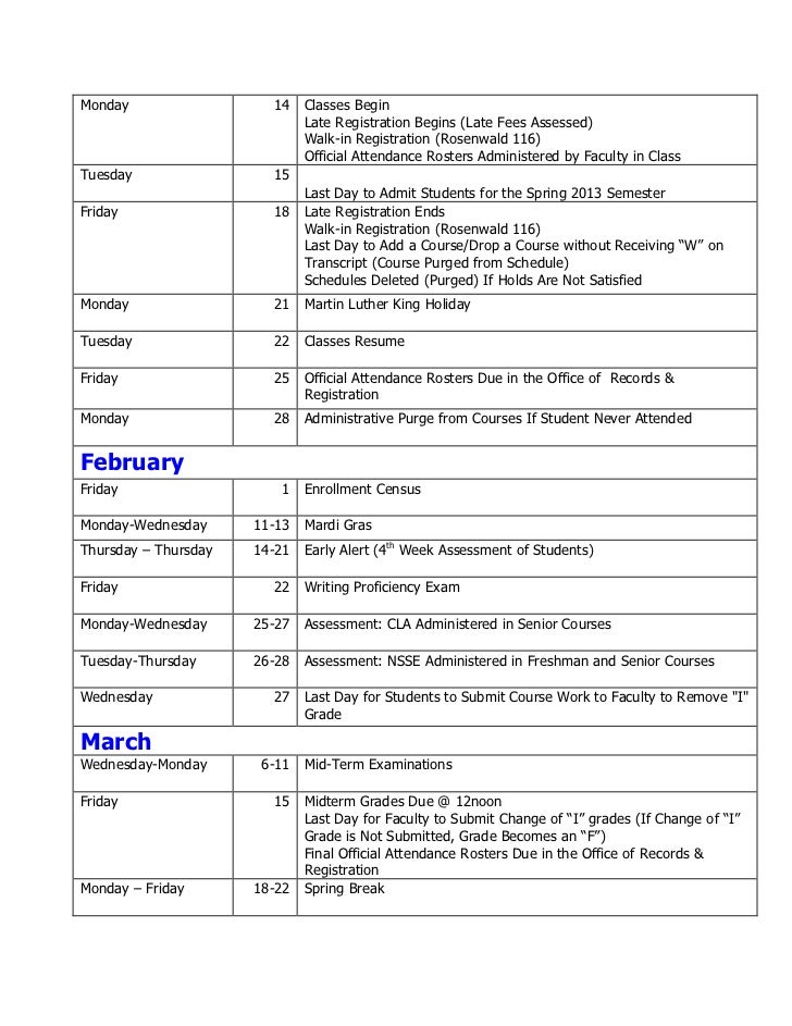 Dillard University Academic Calendar 20122013_revised_091112