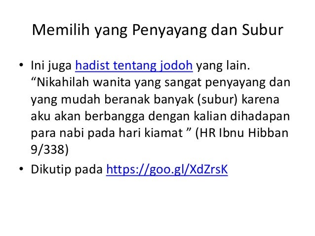 Dua cara pilih jodoh dalam hadits