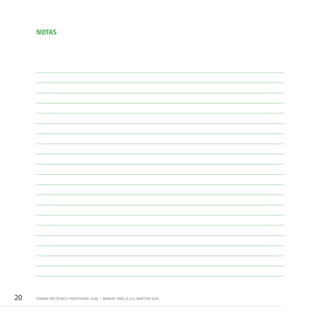 20 FORMACIÓN TÉCNICO-PROFESIONAL DUAL • MANUAL PARA LA O EL MAESTRO GUÍA
NOTAS
 