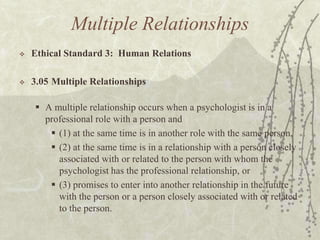 Dual and multiple relationships in professional ethics | PPTX | Sexual ...