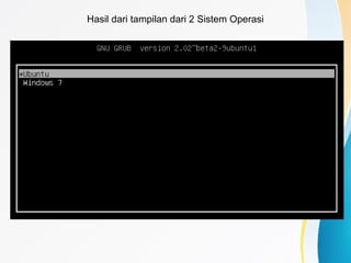 Hasil dari tampilan dari 2 Sistem Operasi
 