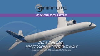 DUAL DIPLOMA:
PROFESSIONAL PILOT PATHWAY
In partnership with CAE Australia Flight Training
 