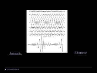 Expansão em série de Fourier




  Animação                                                Batimento


        A velocidade de grupo representa a velocidade da partícula

marisac@pucsp.br
 