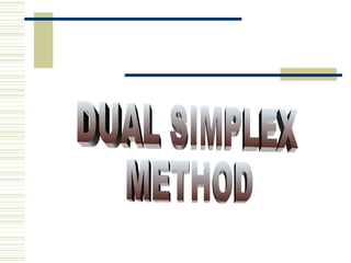 DUAL SIMPLEX METHOD 