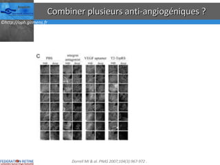Combiner plusieurs anti-angiogéniques ? Dorrell MI & al.  PNAS 2007;104(3):967-972  . 