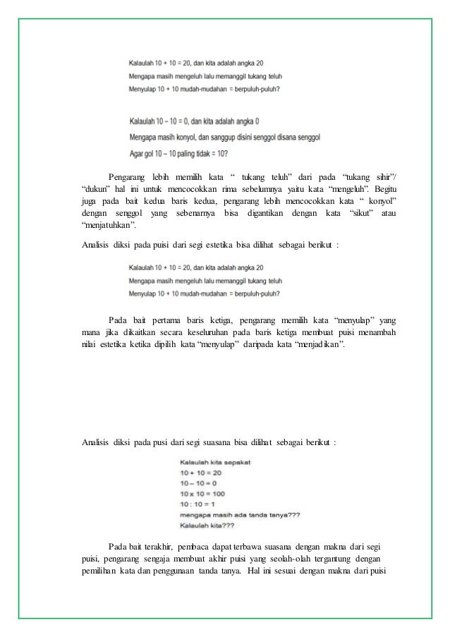 Contoh Analisis Diksi Pada Puisi - Contoh UU
