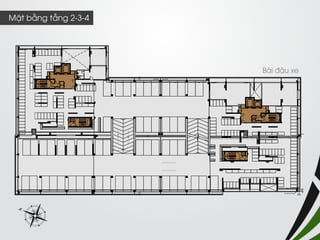 Bãi đậu xe 
Mặt bằng tầng 2-3-4  