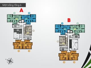 Mặt bằng tầng 6 
A 
B  