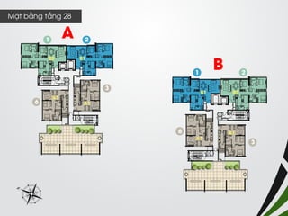 Mặt bằng tầng 28 
A 
B  