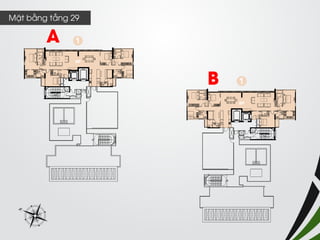 Mặt bằng tầng 29 
A 
B  