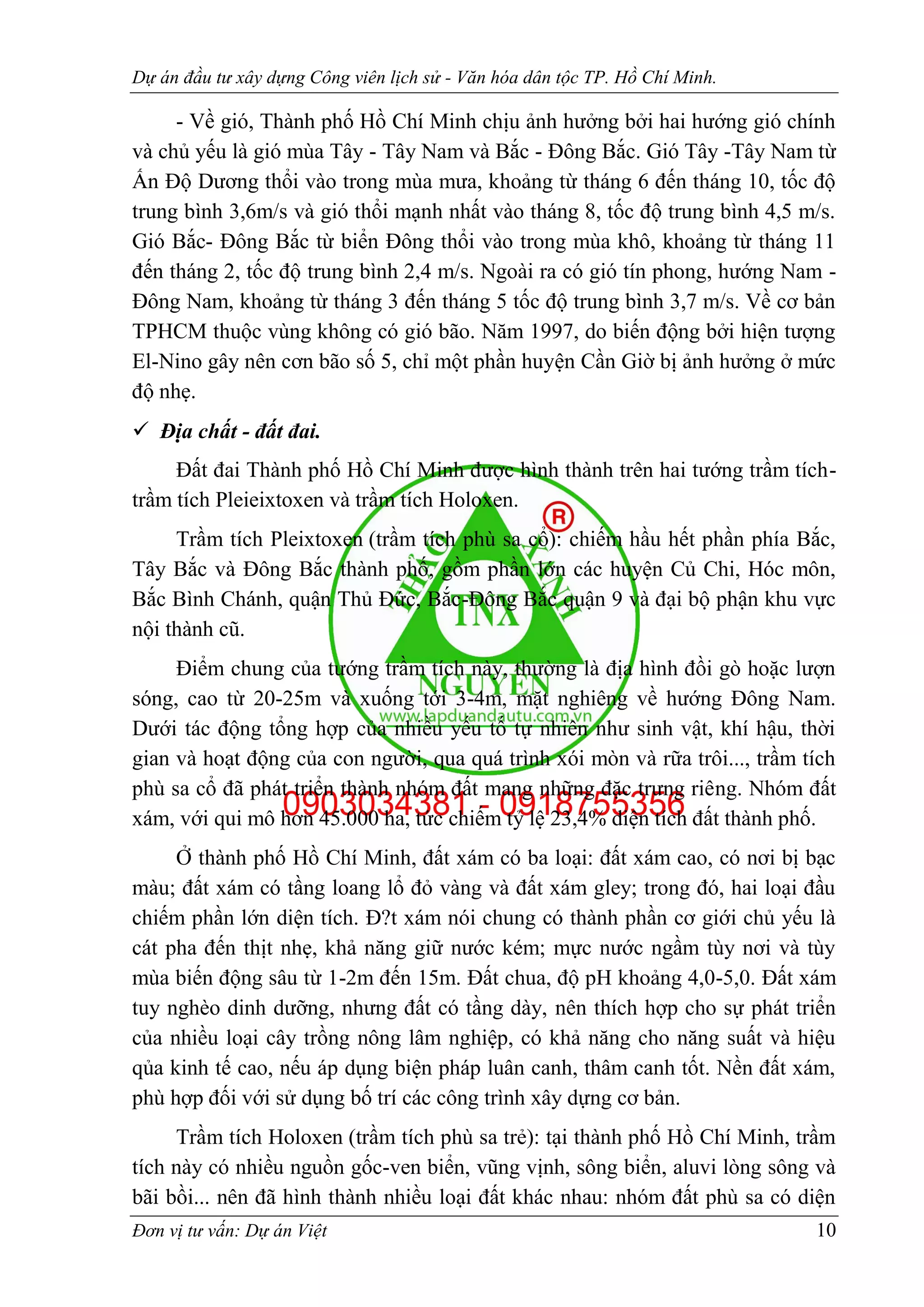 Dự án xây dựng công viên lịch sử văn hóa dân tộc TPHCM 0903034381 | PDF