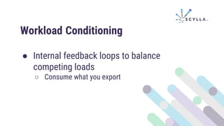 ● Internal feedback loops to balance
competing loads
○ Consume what you export
Workload Conditioning
 
