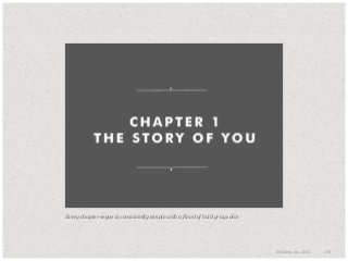 ​Every chapter segue is consistently simple with a flood of bold gray color.

© Duarte, Inc. 2014

116

 