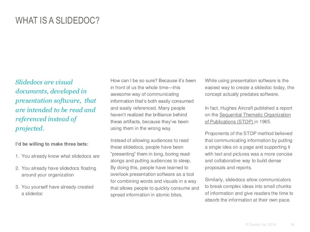 WHAT IS A SLIDEDOC? Slidedocs