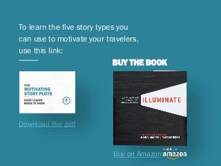 To learn the five story types you
can use to motivate your travelers,
use this link:
Download the .pdf
BUY THE BOOK
Buy on Amazon
 