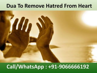 Dua To Remove Hatred From Heart
Call/WhatsApp : +91-9066666192
 