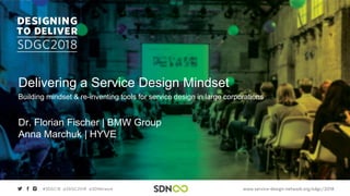 Delivering a Service Design Mindset
Building mindset & re-inventing tools for service design in large corporations
Dr. Florian Fischer | BMW Group
Anna Marchuk | HYVE
 