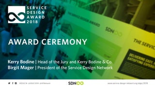 SDGC18: Service Design Award Ceremony