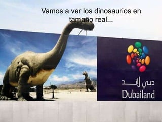 Vamos a ver los dinosaurios en
       tamaño real...
 