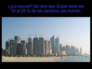 ¡¡¡La locura!!! Se dice que Dubai tiene del 15 al 25 % de los cerebros del mundo. 