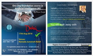 ONE DAY FOUNDATION COURSE IN  ARTIFICIAL INTELLIGENCE(AI) 