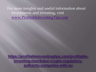 For more insights and useful information about
investments and investing, visit
www.ProfitableInvestingTips.com.
 