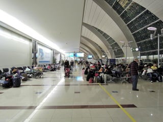 Dubai airport at night