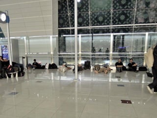 Dubai airport at night
