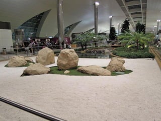 Dubai airport at night