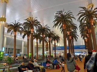 Dubai airport at night