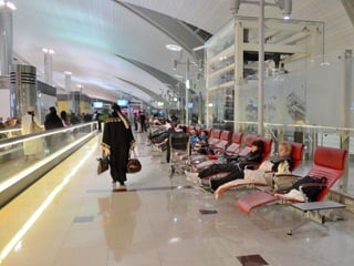 Dubai airport at night
