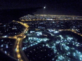 Dubai airport at night