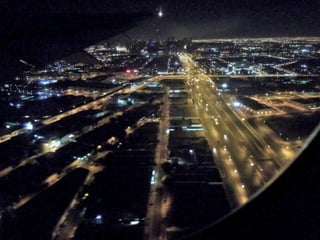 Dubai airport at night