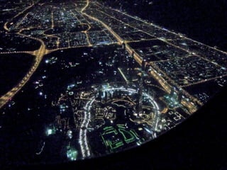 Dubai airport at night